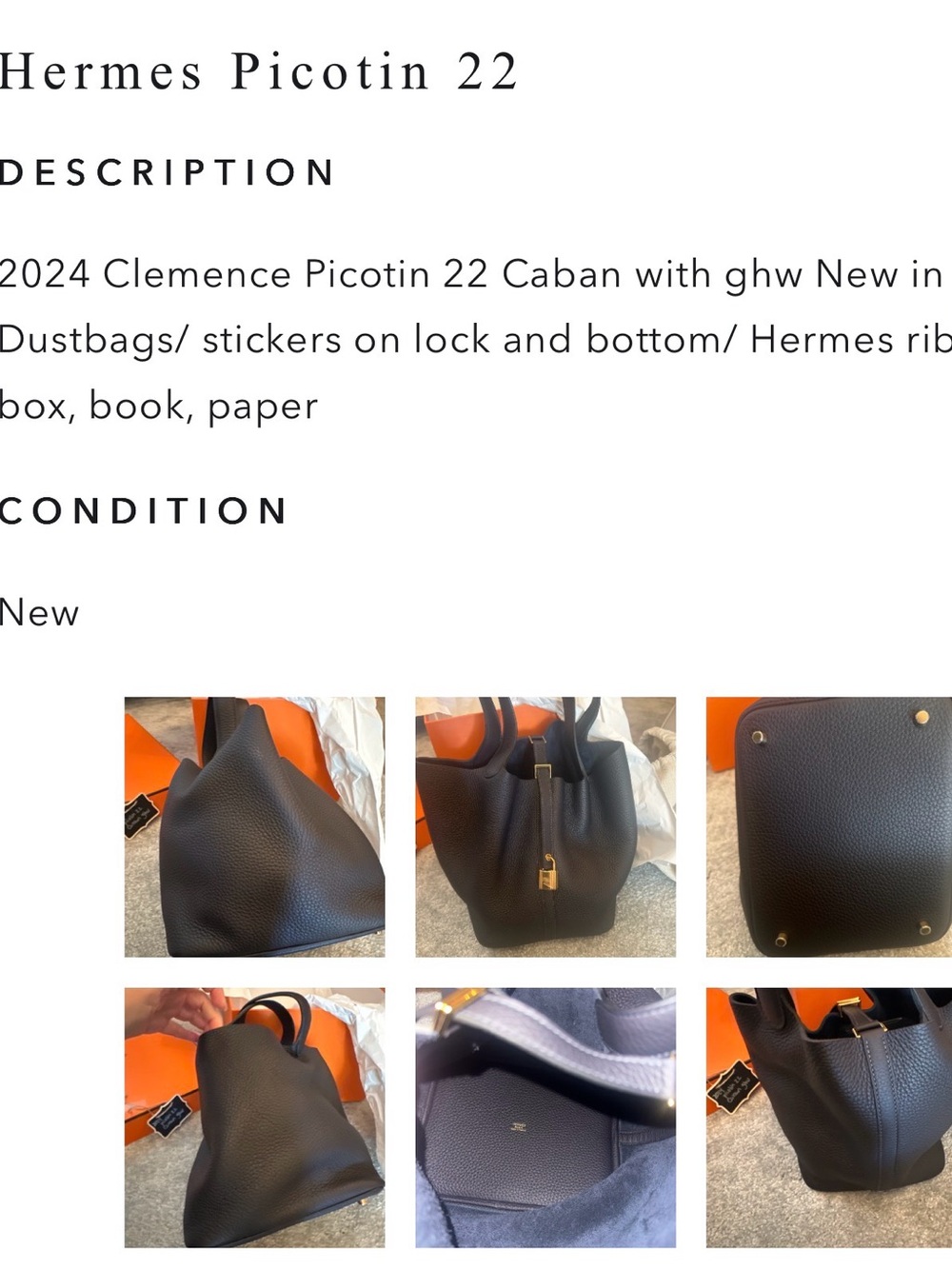 Hermes Picotin 22 Clemence Leather with Gold Hardware